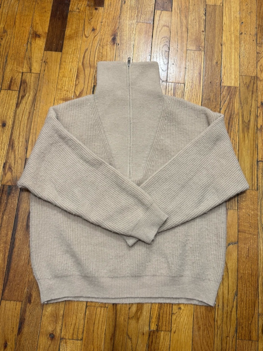 Olivaceous Taupe Half-Zip Funnel Neck Sweater